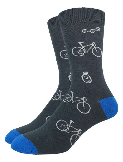 Grey & Blue Bicycles Socks