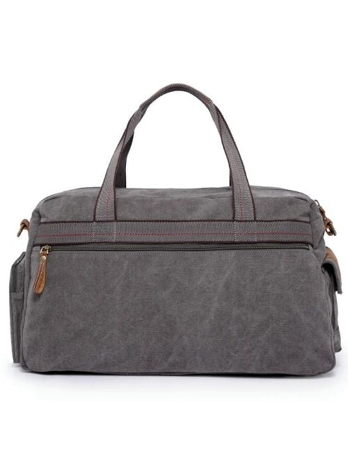 Turtle Ridge Grey Canvas Duffle Bag