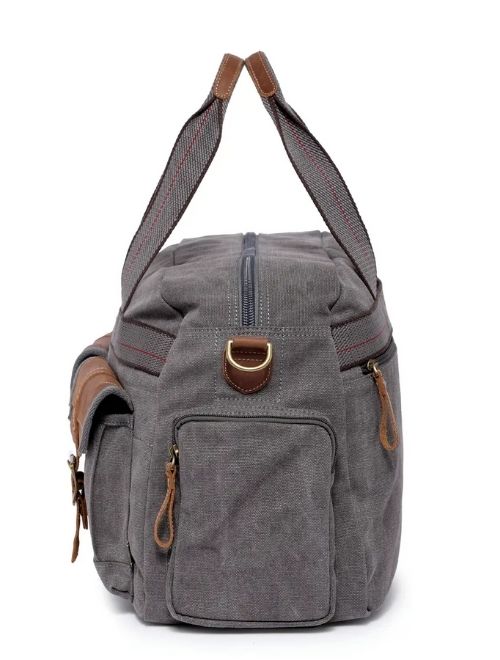 Turtle Ridge Grey Canvas Duffle Bag