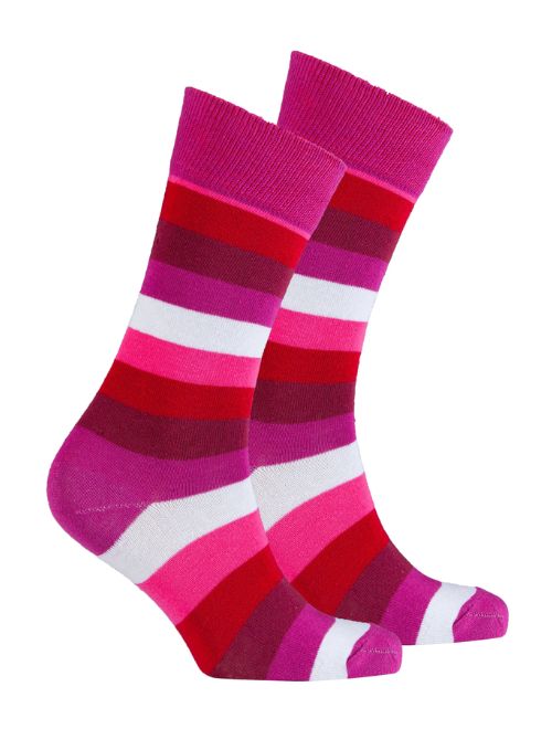 Heaven Pink Stripe Crew Sock