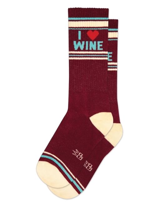 I Love Wine Gym Socks