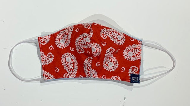 Face Mask Red Paisley Large