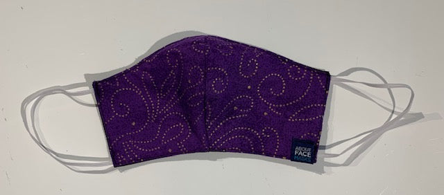 Face Mask - Purple with Gold Dots Medium