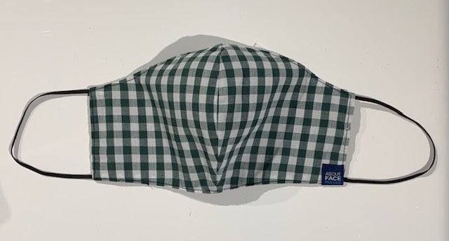 Face Mask - Green/White Gingham Large