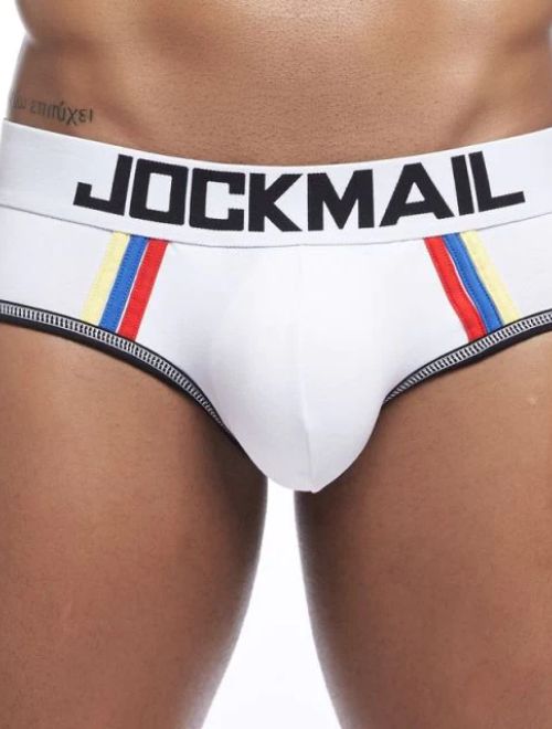 Athletic Stripe Brief - White