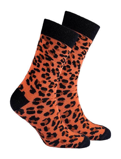 Leopard Print Crew Socks