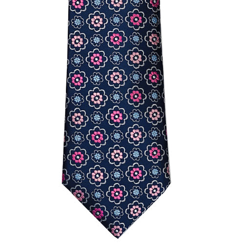 Mod Pink Flower Tie