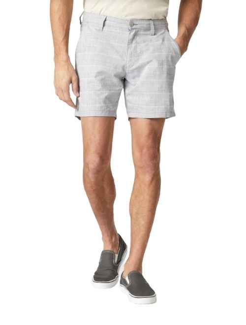 Nate - Blue Checked Cotton Blend Shorts