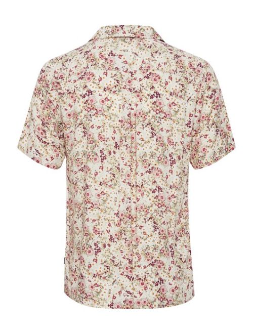 Pink Floral Short Sleeve Button Up