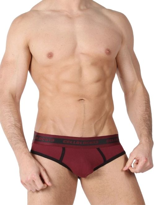 Rascal Low Rise Ribbed Brief - Burgundy
