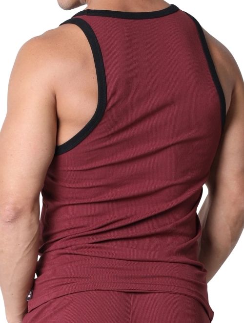 Rascal Ribbed Tank Top - Burgundy