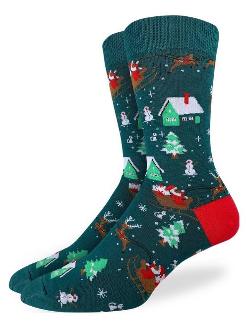 Santa on a Sled Socks