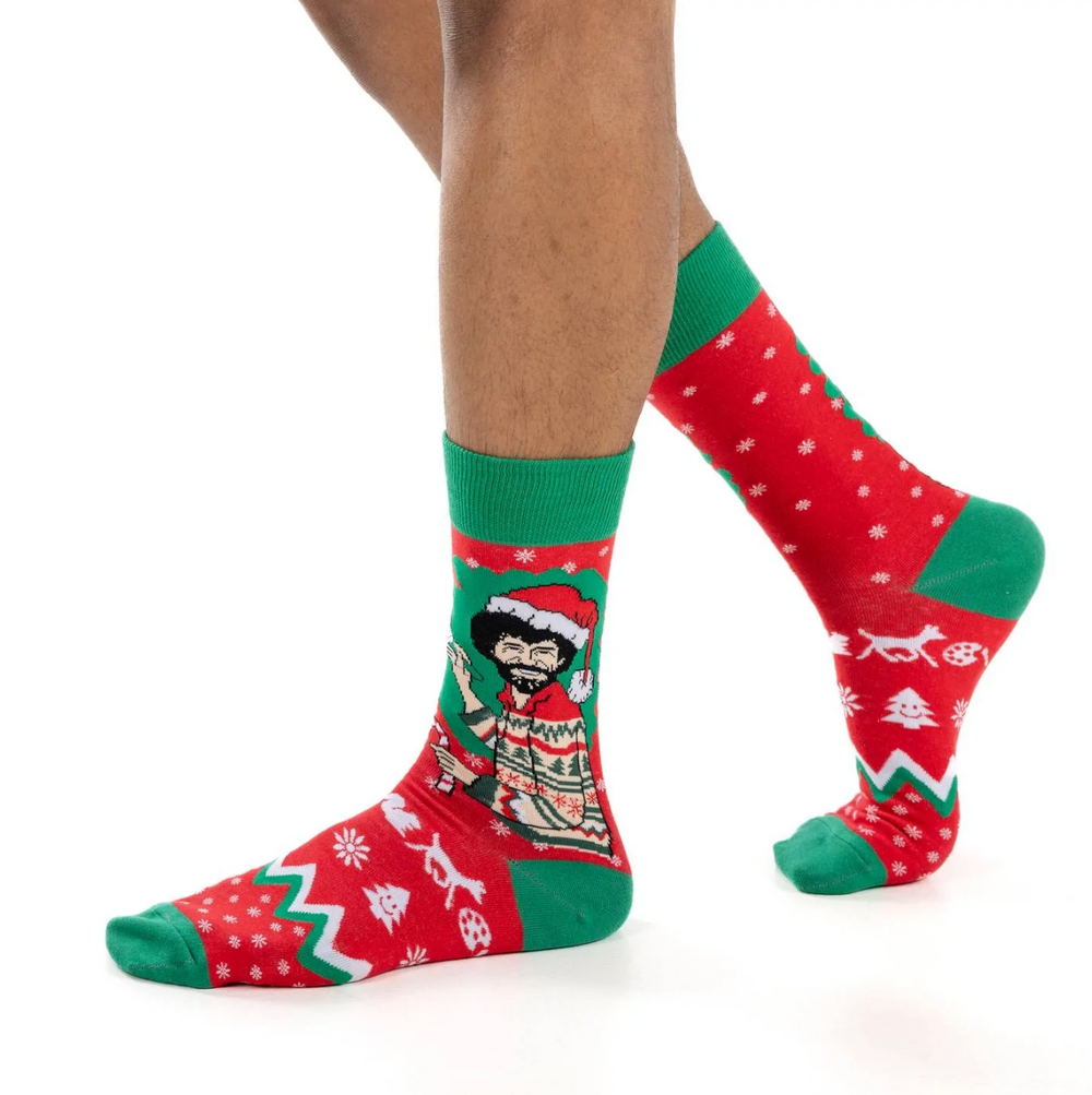Bob Ross Christmas Socks