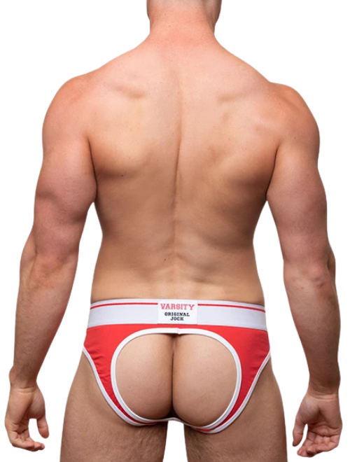 Red Scrimmage Lace Up Jock Brief