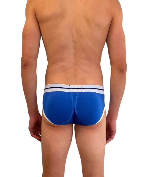 Butt-Enhancing Briefs with Modesty Pouch - Blue
