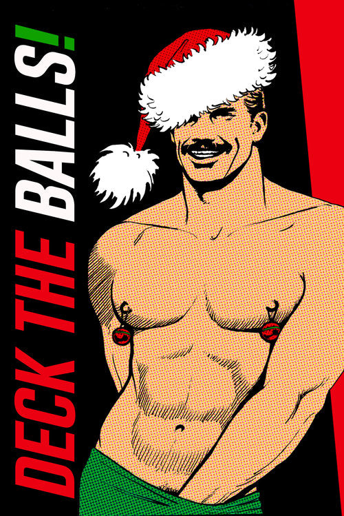 Tom of Finland Deck The Balls Christmas Card