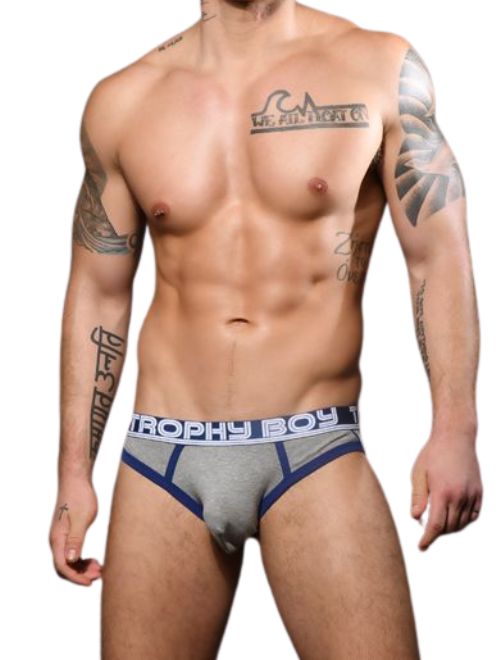 Trophy Boy Brief Jock - Heather grey