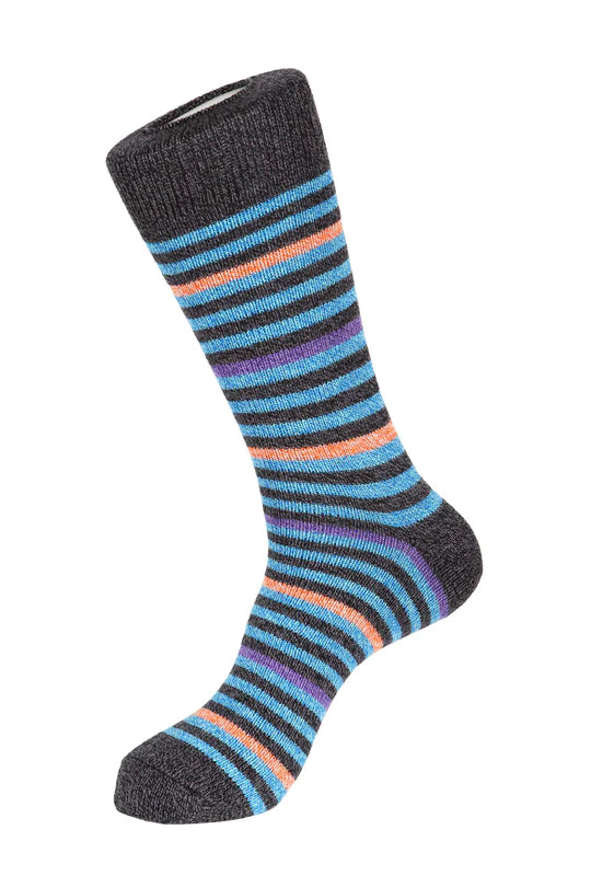 Dark Heather Sailor Stripe Boot Sock