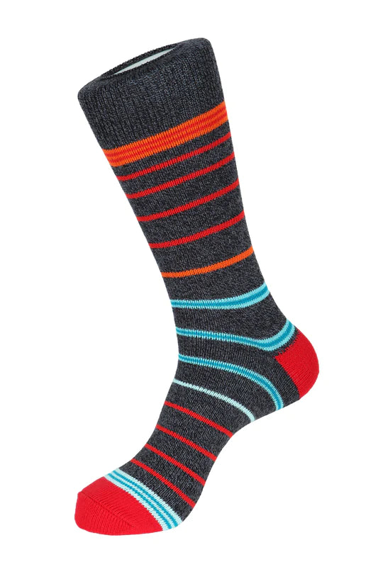 Candy Stripe Boot Black Sock