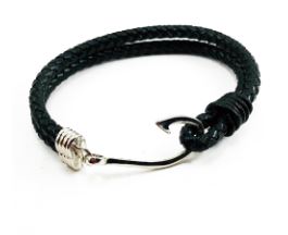 Braided Leather Anchor Bracelet