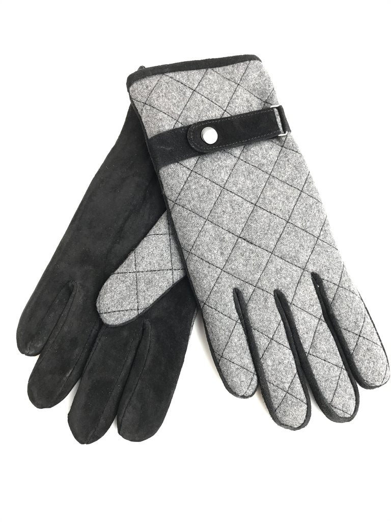 Wool & Suede Diamond Stitched Glove