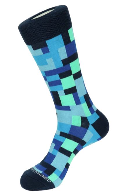 Blues Basic Blocks Crew Socks