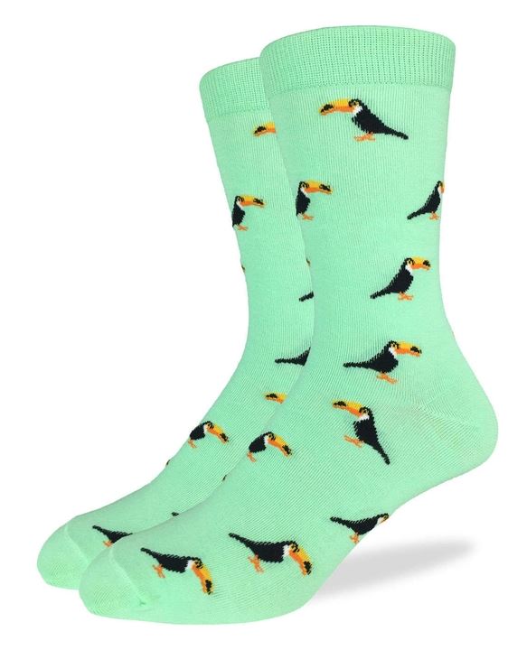 Mint Toucan Crew Socks