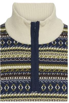 Navy Nordic Quarter Zip Sweater