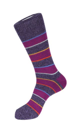 Purple Rugby Stripe Boot Sock