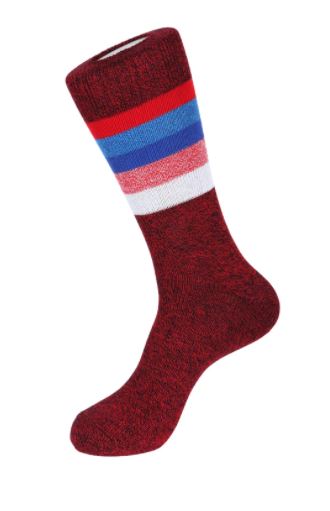 Red Solid Stripe Boot Sock