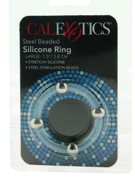 Steel Beaded Silicone Ring Large
