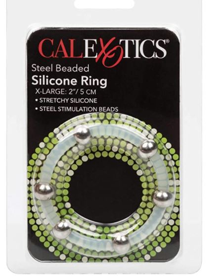 Steel Beaded Silicone Ring XL