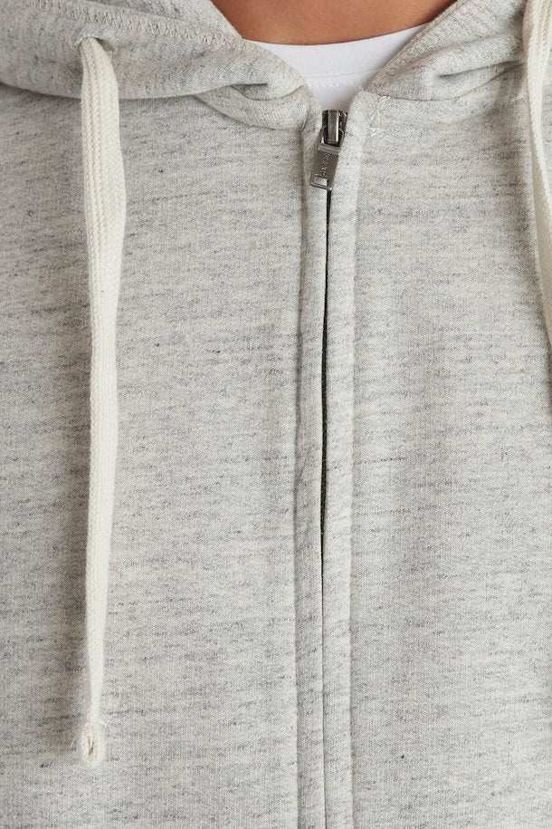 Solid Colour Zip Hoodie - Stone Mix