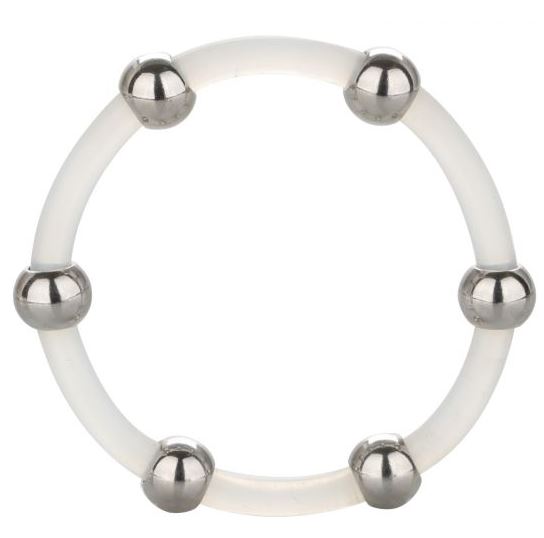 Steel Beaded Silicone Ring XL