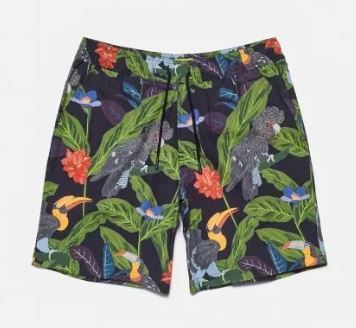 Tropical Birds Print Shorts