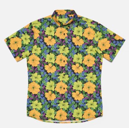 Tropical Floral Printed Short Sleeve Shirt